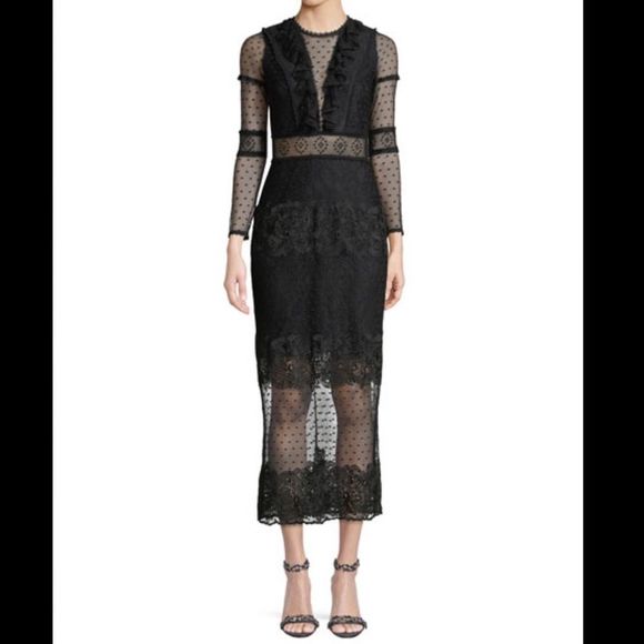 Alexis Elize Long-Sleeve Lace Midi Dress - Picture 1 of 5